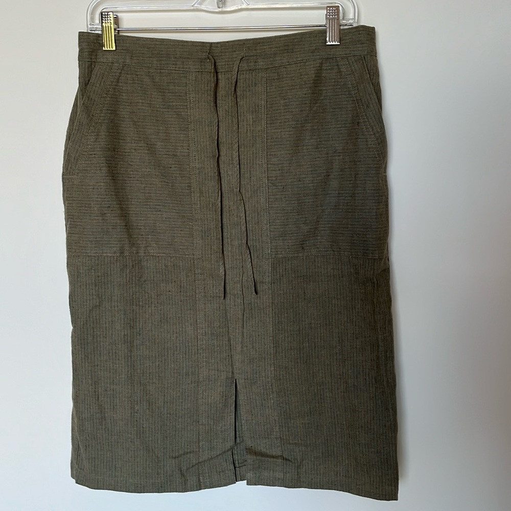 Prana Olive Green Midi Skirt